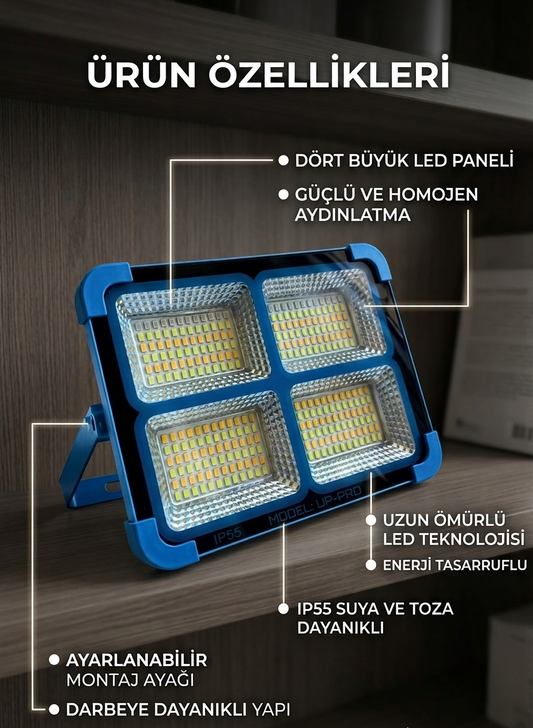 Çok Fonksiyonlu Solar Taşınabilir Projektör