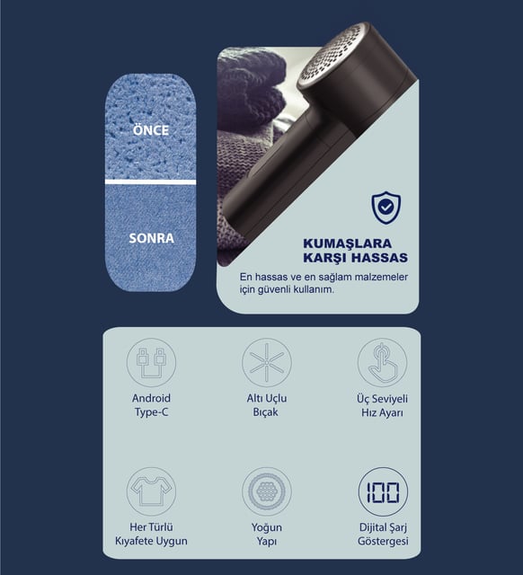 Şarjlı Tüy Temizleme Makinası